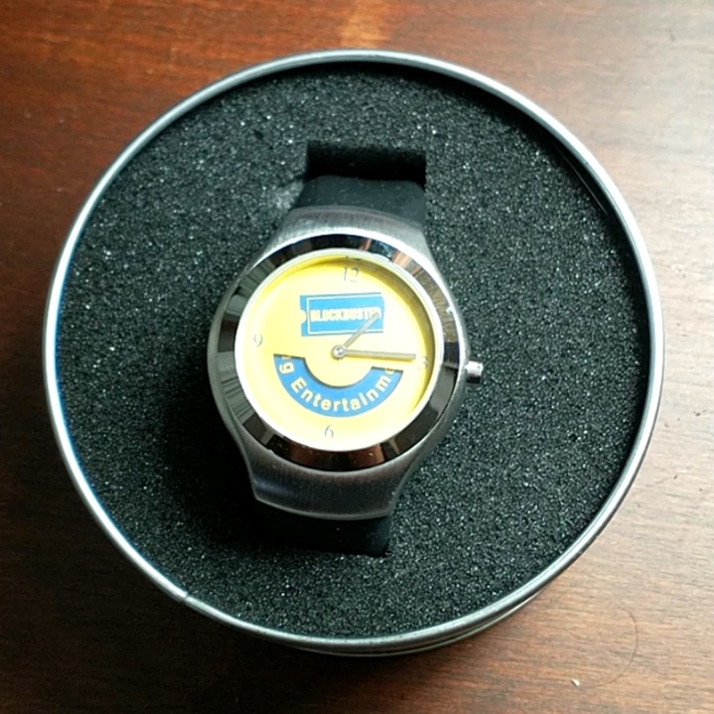 Sweda NIB Vtg Blockbuster Logo Analog Wristwatch